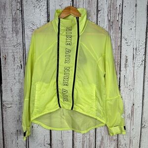 Nike Air Neon Yellow Full Zip Windbreaker Very Lightweight Jacket Size Small EUC